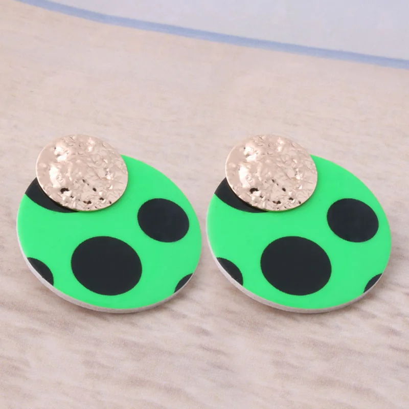 dot green NeeFu WoFu точка флуоресцентная кожа серьги с тигром змея медь для женщин Brinco Oorbellen модные ювелирные изделия оптом - Окраска металла: dot green