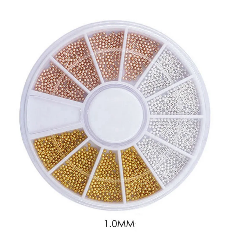 Смешанные 4 размера украшения для нейл арта крошечные стальные икры из бисера 3D