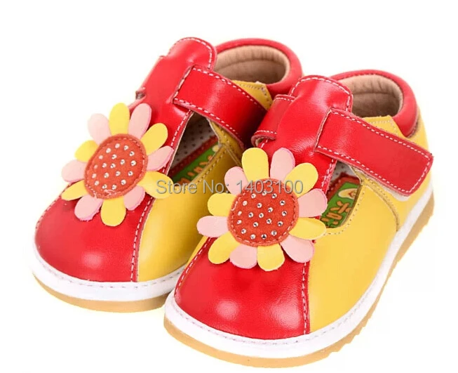 Genuine leather baby toddler shoes soft rubber sole sound princess autumn fashion single for 0 - 2 years old |