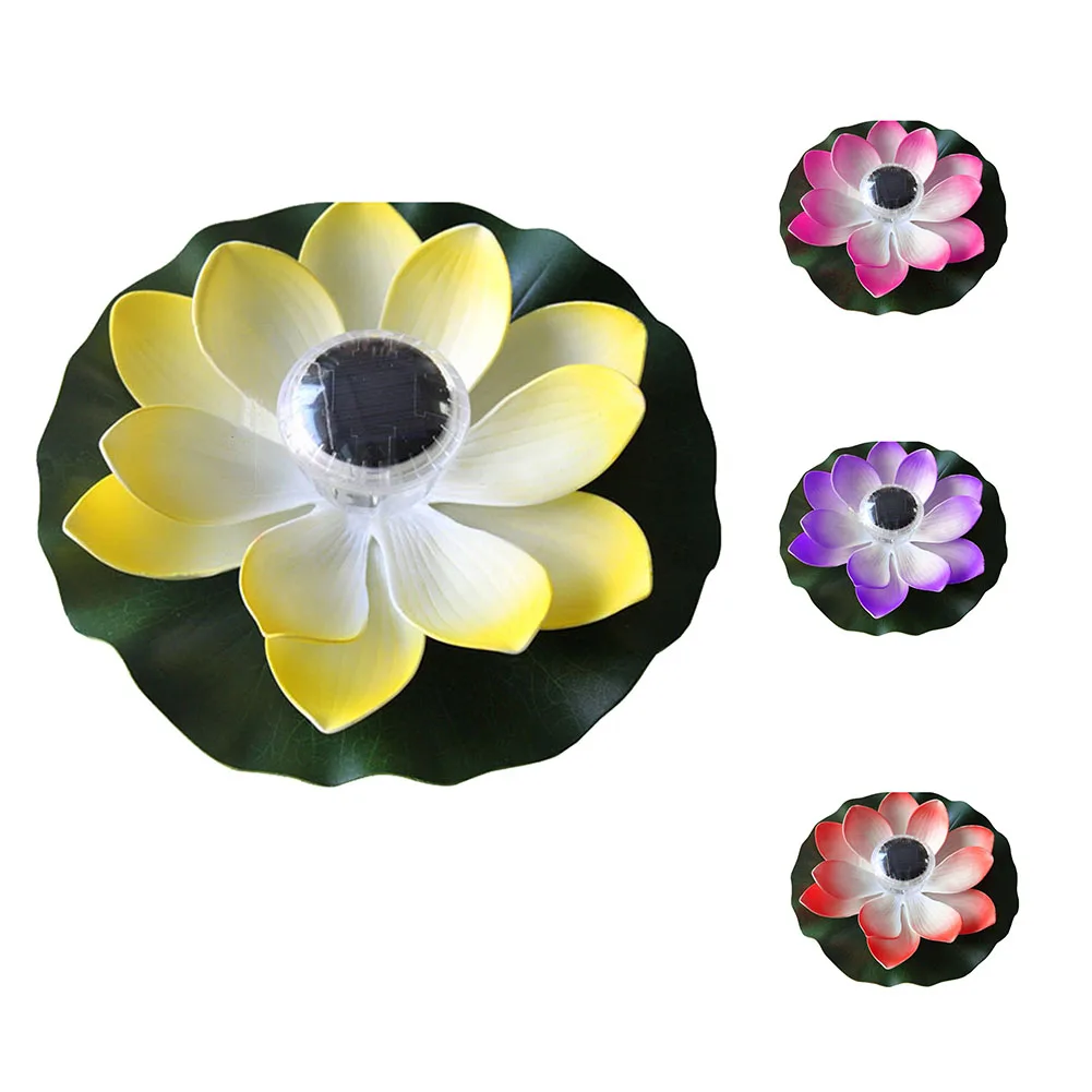 Горячая плавающая Лотос Солнечная энергия Ночник LED Энергосберегающая Цветочная