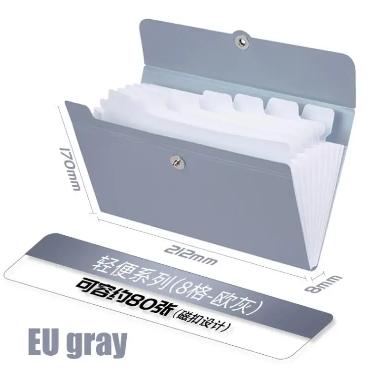 A3179-3 EU gray Deli 1 шт., папка для файлов, сумка для органов, А5, органайзер, коробка, держатель для бумаги, папка для документов, многофункциональная, для хранения, отделка, офисные принадлежности - Цвет: A3179-3 EU gray