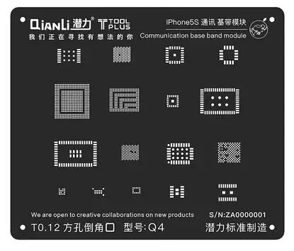 for iphone 5s Возняк Универсальный Ремонт черная стальная сетка для IPHONE 5G/5S/6G/6 S/7G/8G связь baseband чип точность квадратное отверстие - Цвет: for iphone 5s