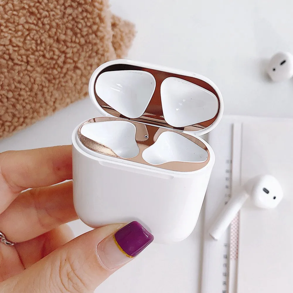 

Plating Metal Dust Guard for Apple Airpods Case Dust Patch for Air Pods Case Protection Sticker For AirPods Accessories