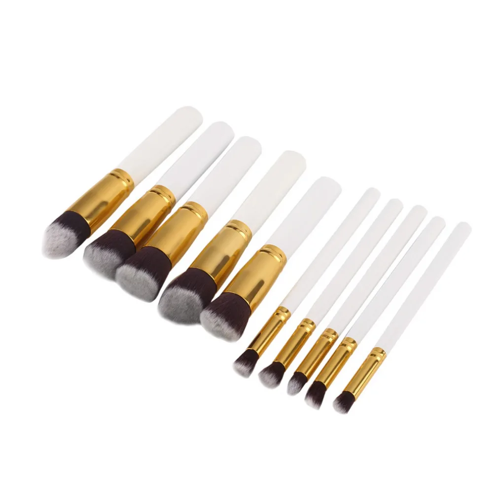10 шт. профессиональные наборы кистей для макияжа Кисти черные мягкие