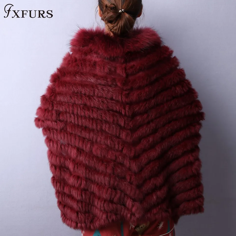 Новинка 2020 модная шаль из натурального кроличьего меха FXFURS женская меховая