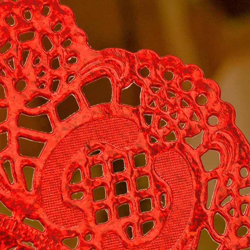 2 шт креативные двойные счастья изысканные Кружевные Полые 3D бумажные наклейки