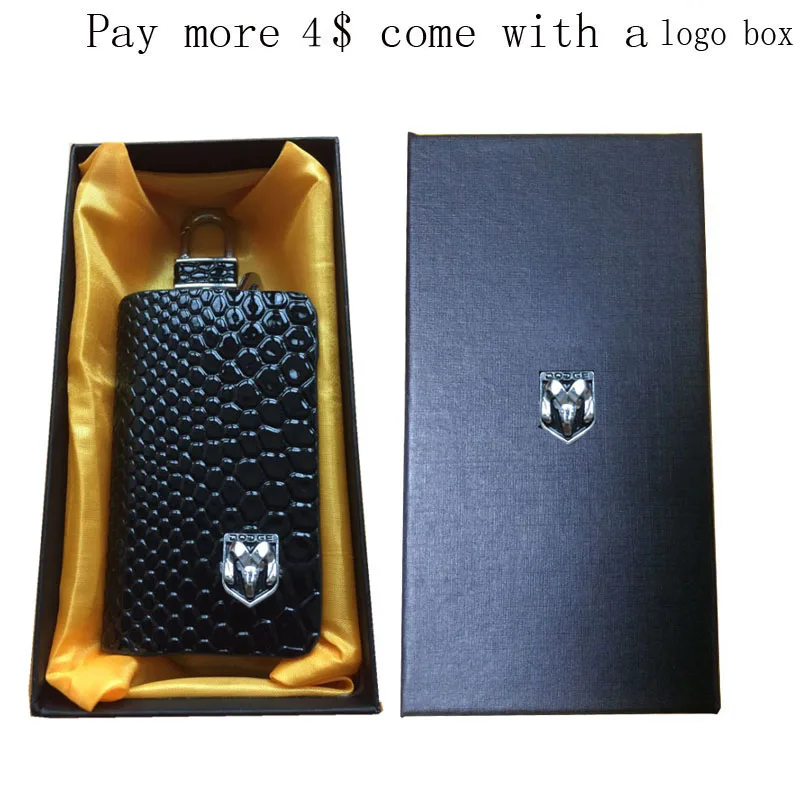 Black with logo box KUNBABY, змеиная кожа, авто ключ, пульт дистанционного управления, чехол, держатель, Автомобильный ключ, чехол, кошелек, сумка, кольцо, брелок для Dadage - Название цвета: Black with logo box