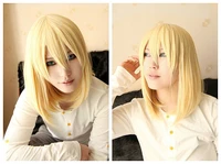 howls moving castle wizard howl short blonde and short black heat resistant synthetic hair cosplay costume wig cap