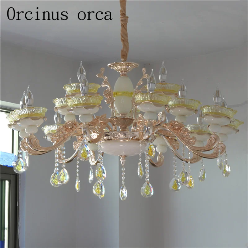 Хрустальная люстра в Европейском стиле роскошная атмосферная лампа из нефрита