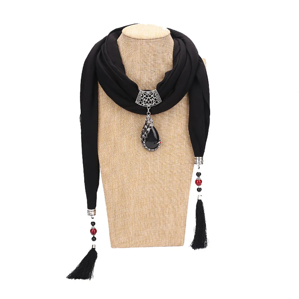 Женский шарм синий камень богемный Кисточкой Драгоценный Камень Капля воды капли дождя кулон шарф Стразы ювелирные изделия с кистями шарфы# es
