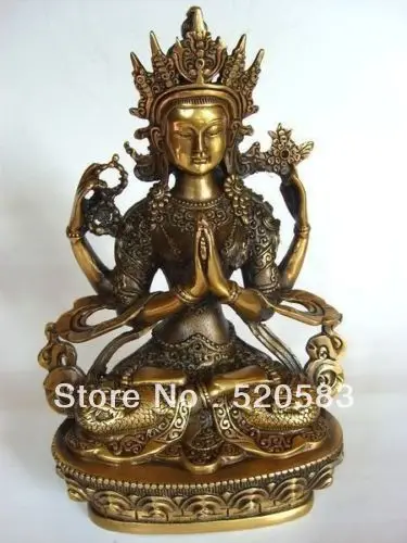 Бесплатная доставка из Непала Тибета статуя CHENREZI бронзовая скульптура 8&quot | Дом и