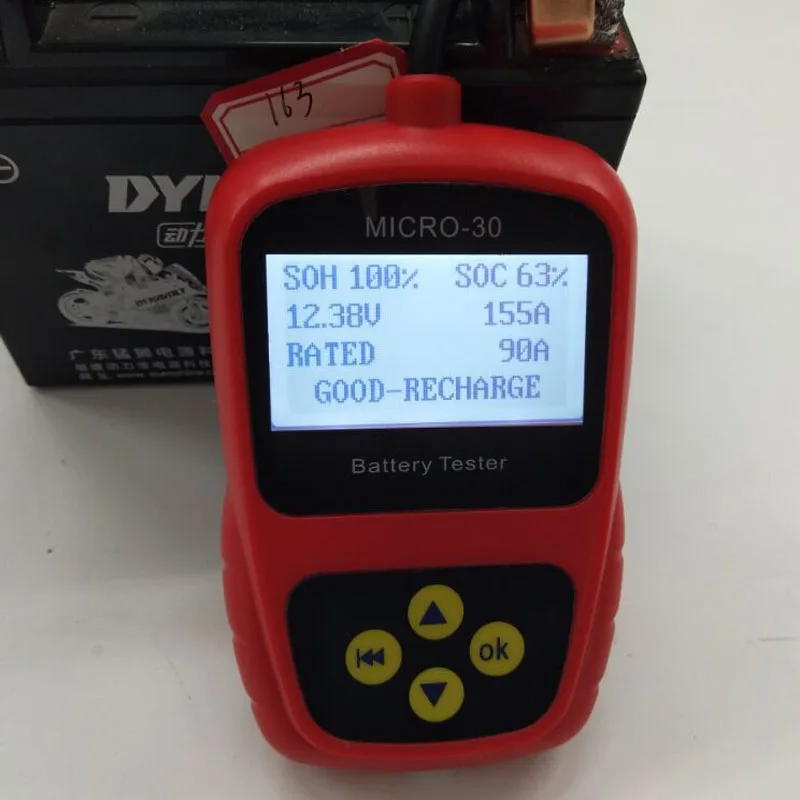 

Lnacol Multi-Language Diagnostic tool 12V Life Analysis MICRO-30 Motorcycle Battery Tester Analyzer With LCD Display