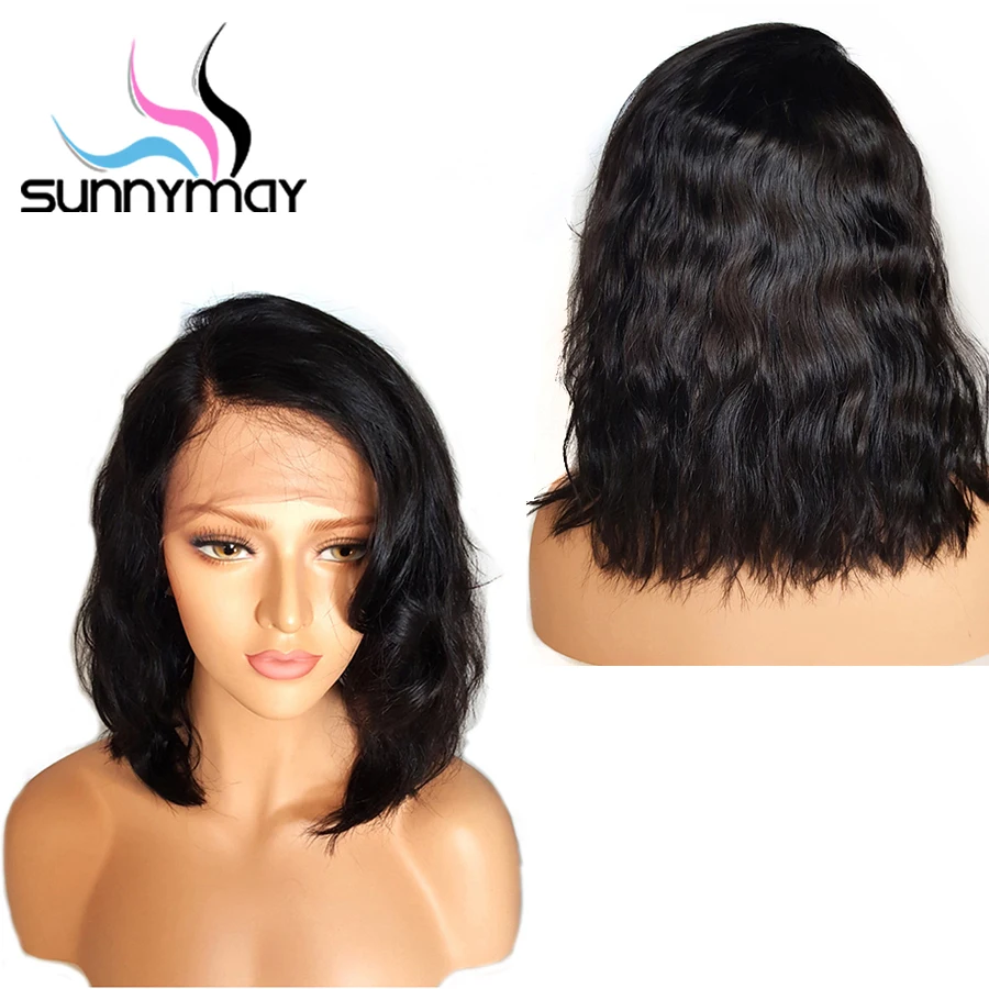 Sunnymay 13x4 короткий Боб на шнуровке передние человеческие волосы парики с детскими