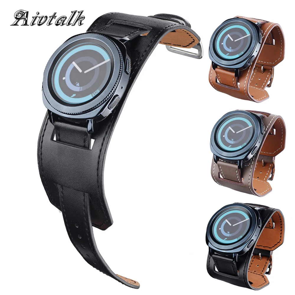 Спортивный Браслет Aivtalk ремешок для часов samsung gear Sport S4 20 мм сменный кожаный Smart Watch