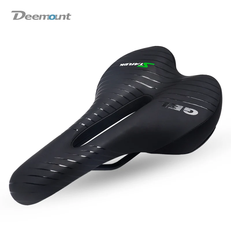 Black Green Deemount велосипедное седло W/8 светодиодный задний фонарь амортизация гель интенсивность пены сиденье из искусственной кожи удобное прочное использование MTB дорожное сиденье - Цвет: Black Green