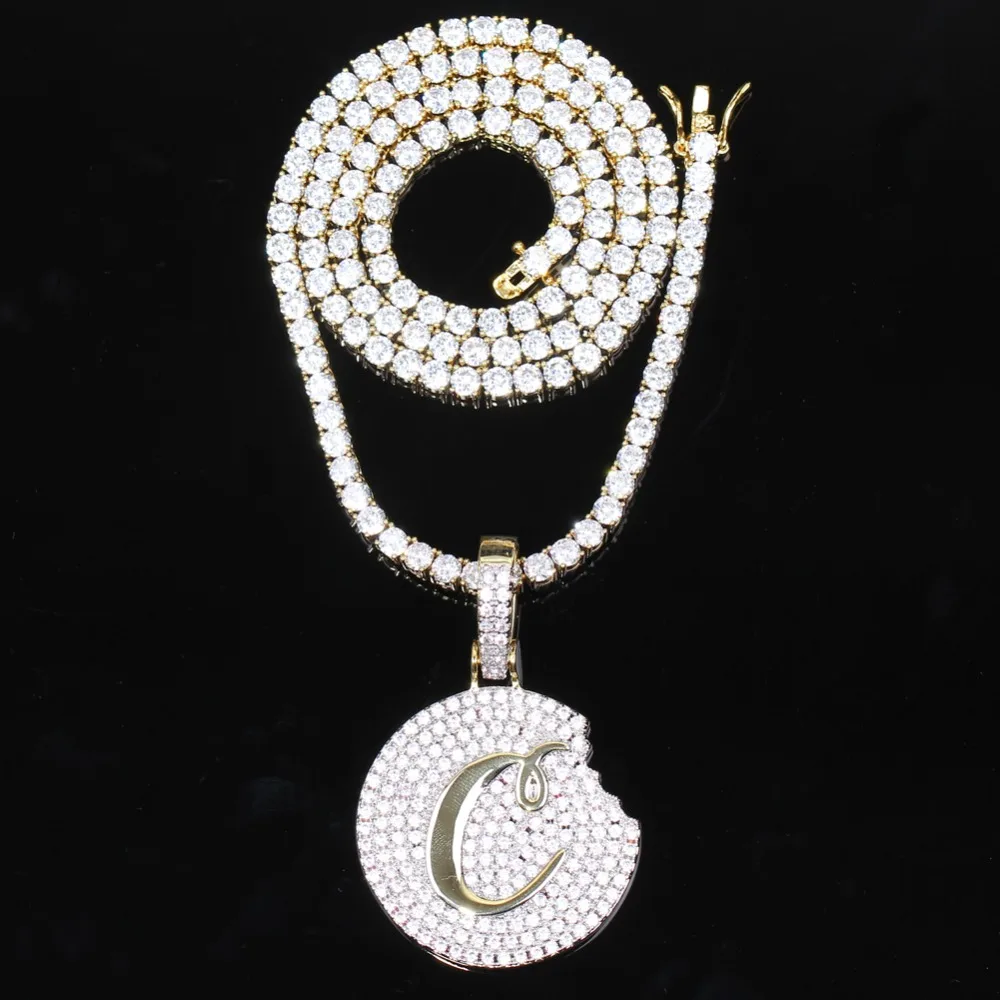 ICED OUT CZ кулон ожерелье латунь mirco установка циркониевое ожерелье кубической формы хип хоп bling CN084