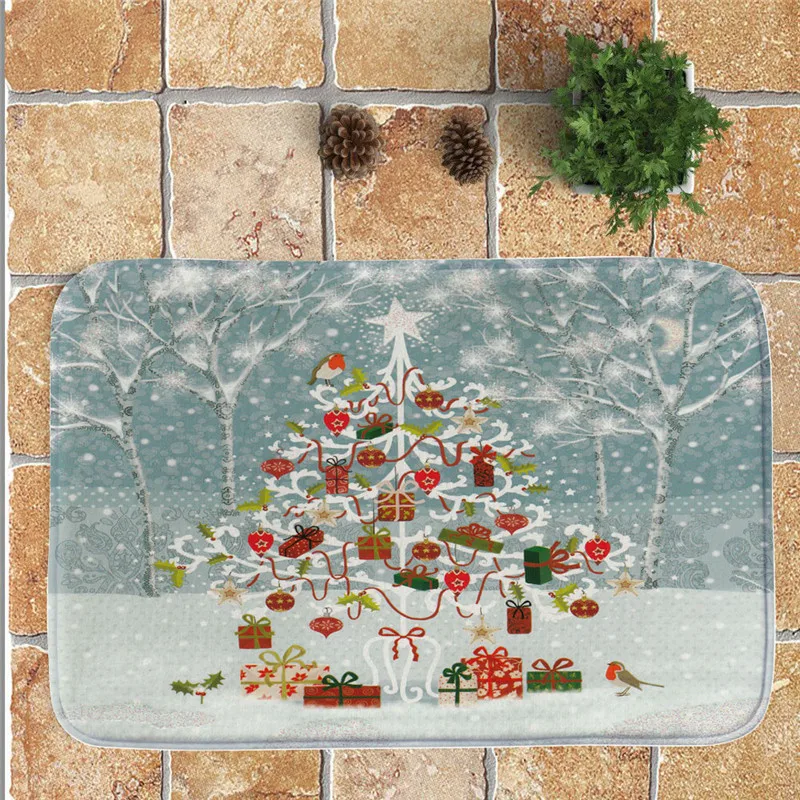 Merry Christmas коралловый бархат Добро пожаловать коврики узор письмо пол входная дверь ванная комната коврик крытый Ванна ковер Nove7