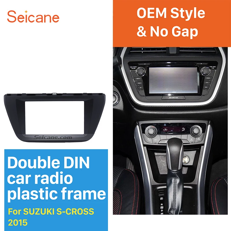 

Seicane 173*98mm Double Din Audio Player Panel Frame Stereo Fascia Trim Bezel Car Stereo Frame for Suzuki S-cross