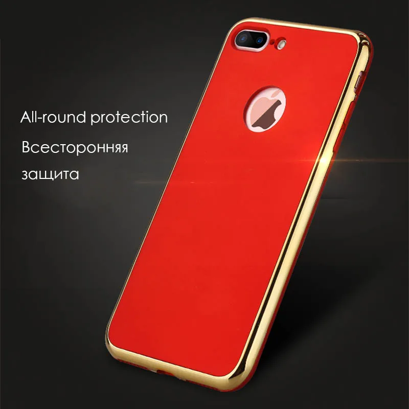 Ультра Тонкий Телефон case Для iPhone 6 S Plus s Плюс 7 плюс Покрытие Позолоченный Гибкая