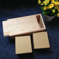 handmade lover wooden box with sliding lid include two craft paper boxes for couple watch bracelet gift package box 21 59 56cm