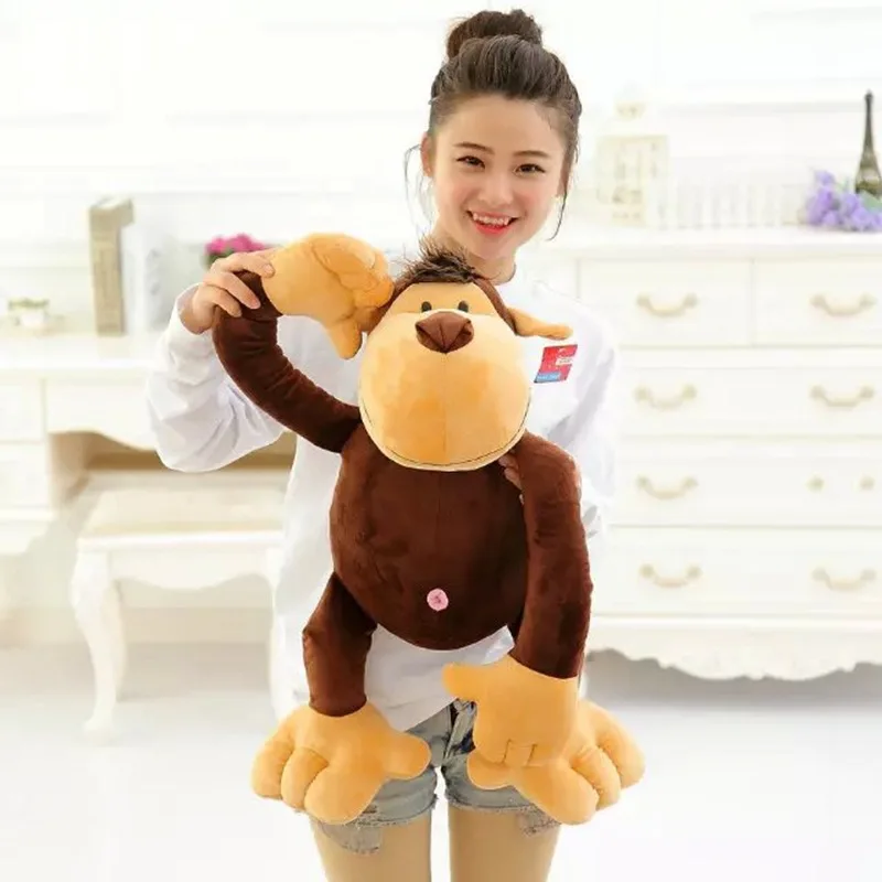 

cute brown monkey plush toy, soft doll, throw pillow birthday gift w5237