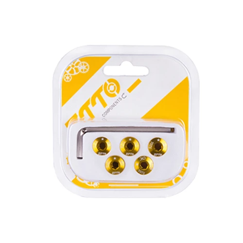 5mm 5pcs Gold ZTTO 5 шт. цепной болт велосипедная Звездочка винты CNC 7075 дорожный MTB велосипедный дисковой винт для коленчатого набора 5 мм/7 мм велосипедные винты - Цвет: 5mm 5pcs Gold