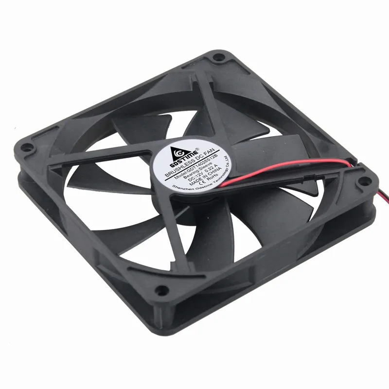 2 шт Gdstime 2Pin 14 см 140x140 мм 5,5 дюйма 12 В бесщеточный вентилятор постоянного тока чехол для компьютера ПК кулер охлаждающий радиатор 140 мм x 25 мм
