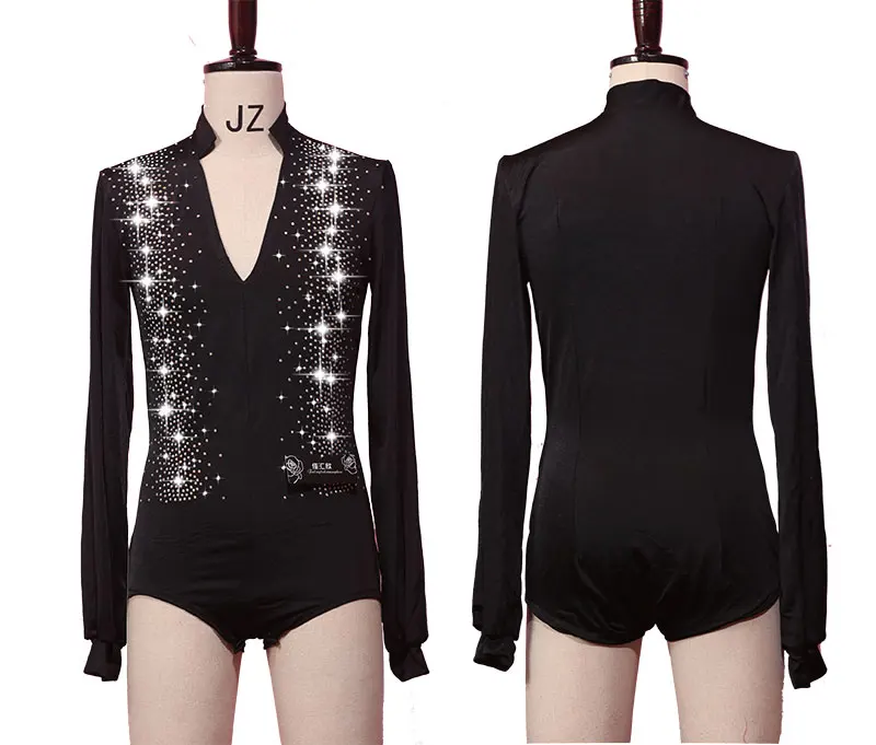 Блестящие стразы топы для латиноамериканских танцев Мужская танцевальная