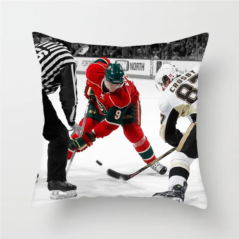 Чехол для подушки Fuwatacchi Ice Hockey Match чехол Athlete Photo Throw декоративная наволочка дивана
