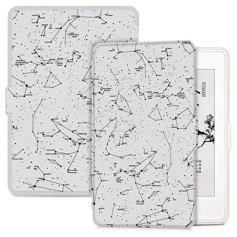 Смарт-чехол AROITA для Kindle Paperwhite eReader(5-го-6-го-7-го поколения-2012/2013// выпуска)-с автоматическим выключением/пробуждением - Цвет: Constellation white