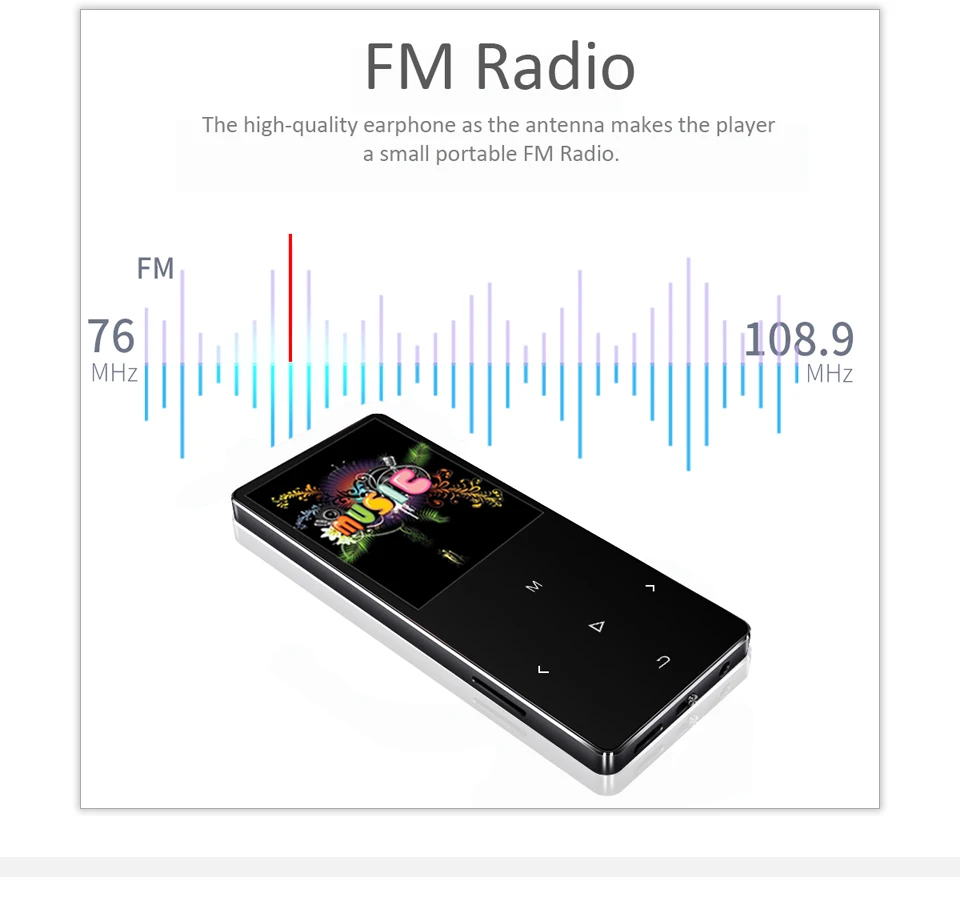 REDANT mp3 плеер с Bluetooth 4,2 и 1,8 сенсорным экраном hifi fm радио мини Спорт MP 3 музыкальный плеер портативный металлический walkman