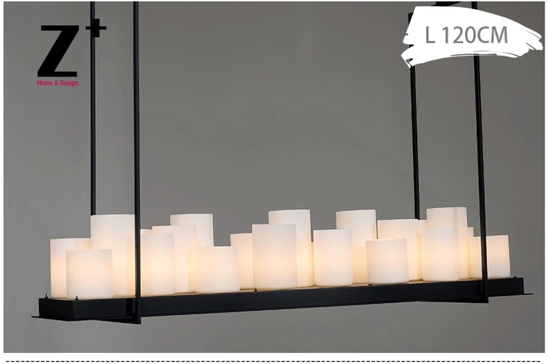 

Led Industrial Vintage Pillar Candle Candelabra Rectangular Chandelier Wrought Iron Metal E27 Free Shipping
