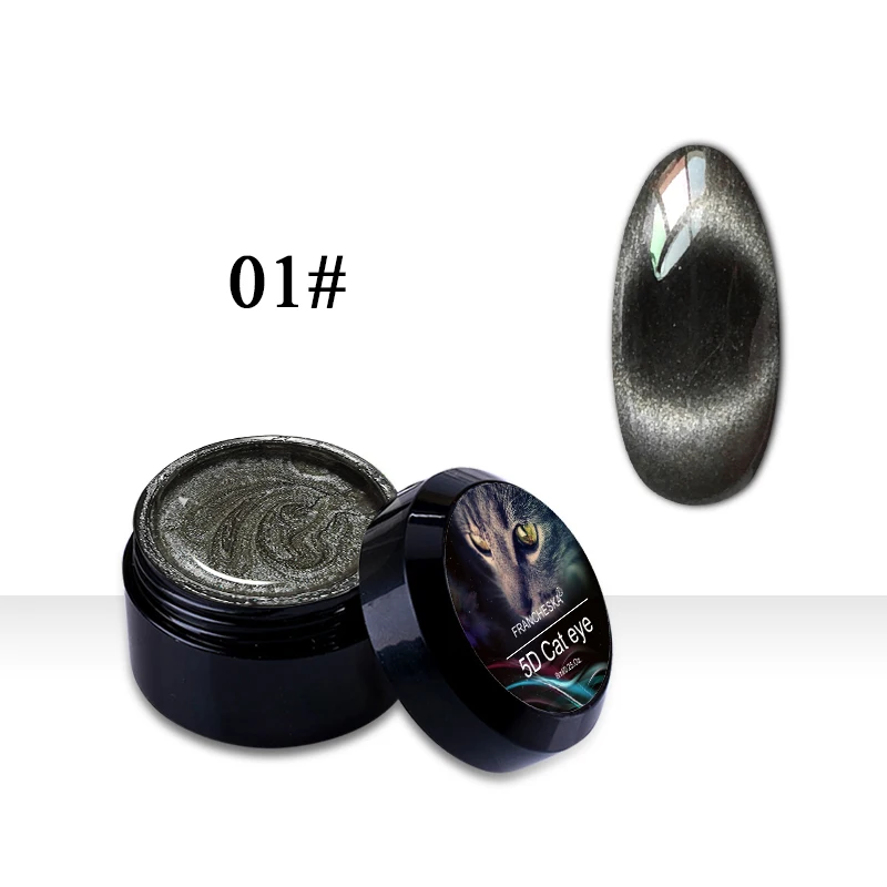 5D cat eye gel 01 Francheska 5D Гель-лак для ногтей кошачий глаз 8 мл УФ-Гель-лак магнитный лак для ногтей Дизайн ногтей Полупостоянный светодиодный с подарочной бесплатной кистью - Цвет: 5D cat eye gel 01