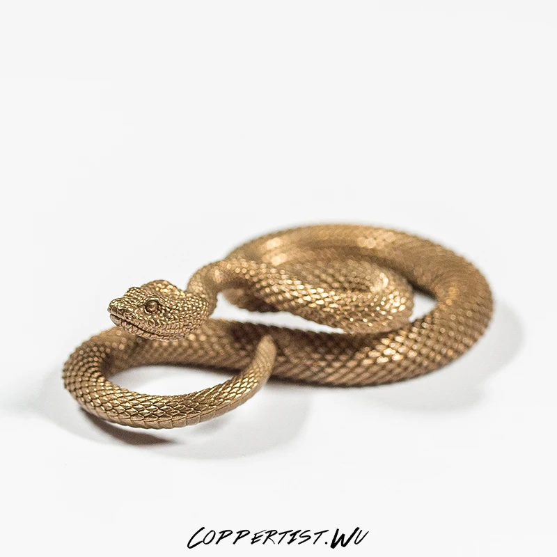 Type1(no zircon eye) Coppertist. Wu змей бронзовый брелок латунный брелок для ключей ручной работы Золотой Модный Животное змея кольцо для ключей с сумочкой кулон панк-рок - Цвет: Type1(no zircon eye)