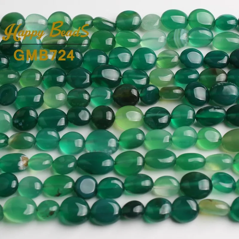 8-10mm Natural Irregular Green Agates Stone Beads Smooth Loose Spacer For Jewelry Making DIY Bracelet 15&quot Strand/Inches | Украшения и