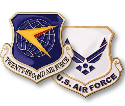 

U.S. Air Force Twenty-Second Air Force USAF airplane Challenge coin hot sales soft enamel Coins