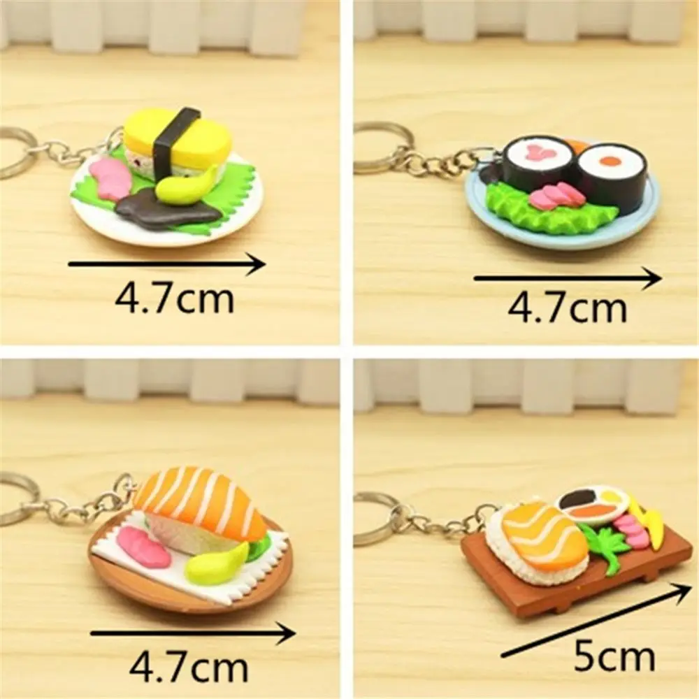 Творческий лосось ломтики суши Shaped брелок Еда моделирование кулон для ключей