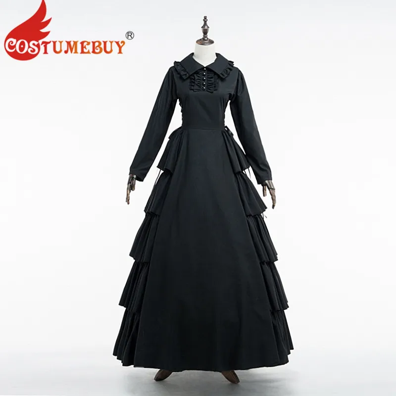 Costumebuy 18 век Французский Благородный Стиль винтажная суета ручной работы викторианские платья с длинным рукавом Готический средневековый костюм платья