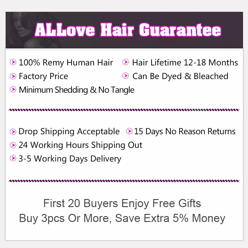 Волнистые пучки волос Allove 3 пучка индийских Remy с закрытыми волосами|bundles with
