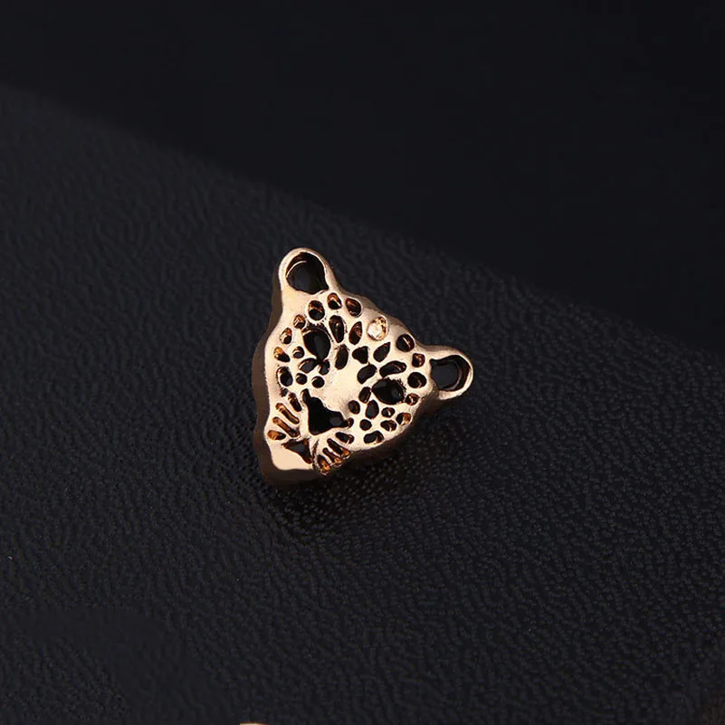 Модные креативные унисекс милые леопардовые головки рубашки воротник Кнопка