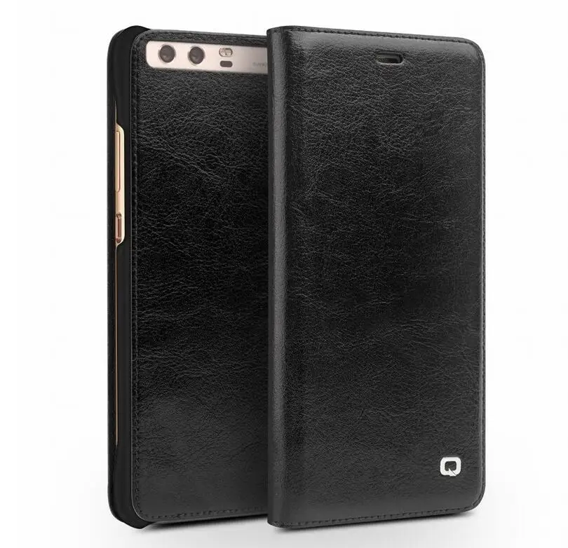 

QIALINO NEW Cases for Huawei Ascend P10 plus Luxury Genuine Leather Flip Case For Huawei P10 fashion Full Protective back case