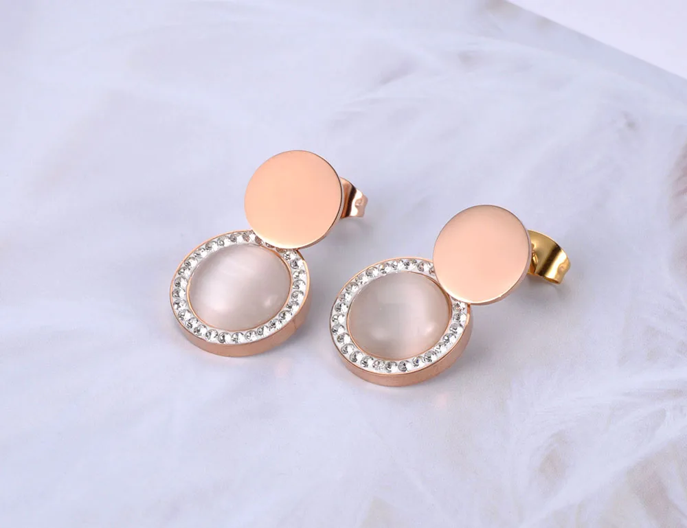 JeeMango трендовые серьги из нержавеющей стали с геометрическим рисунком круглые