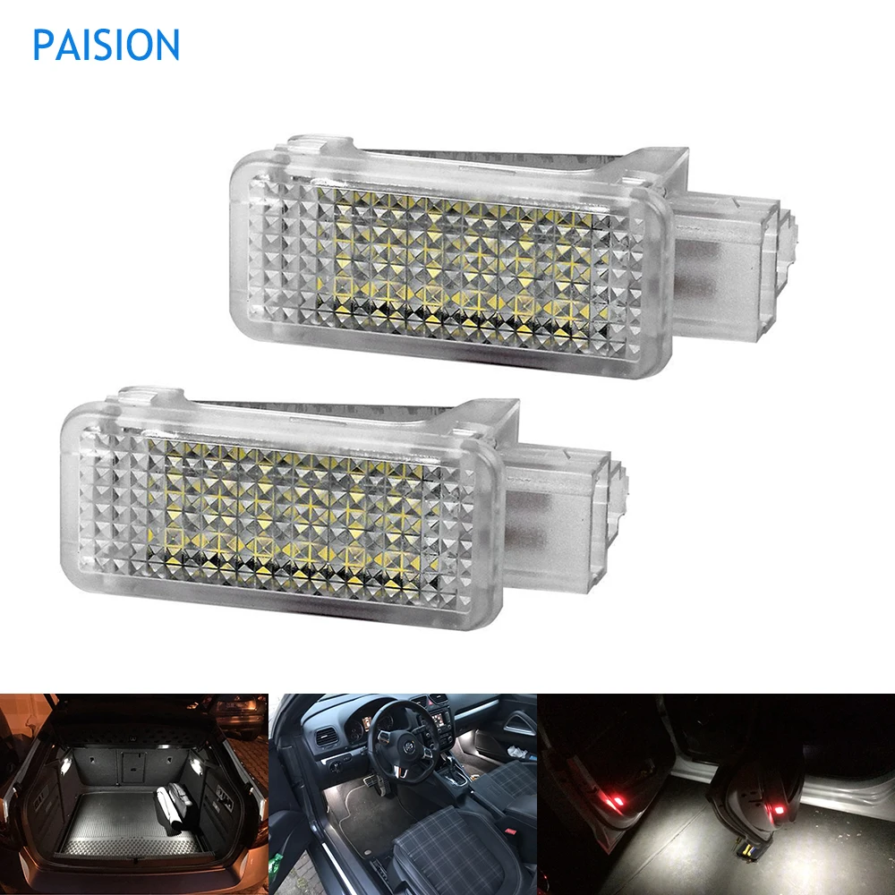 2 шт. Белый светодиодный Чемодан осветительных приборов для ног под дверными