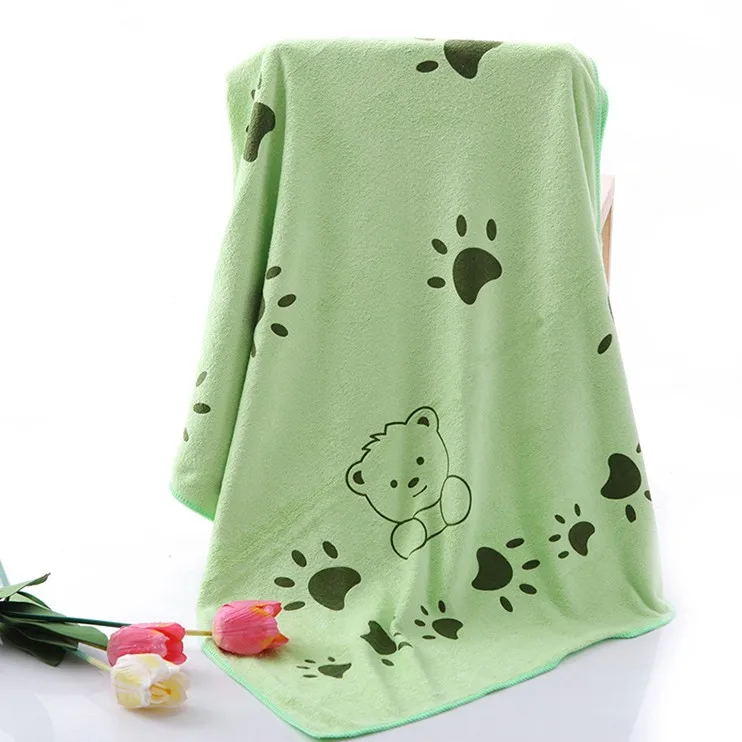 Green Bear 70x140 см новое полотенце из микрофибры с героями мультфильмов для детей Детское супер абсорбирующее банное полотенце для ванной комнаты для дома - Цвет: Green Bear