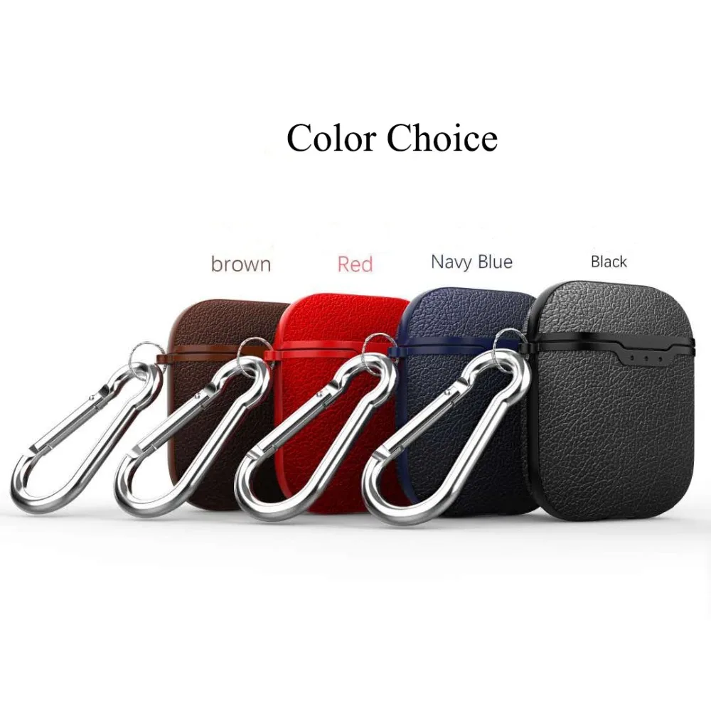 Чехол Litchi из мягкого ТПУ для Airpods 1 2, чехол из силиконовой резины, деловой полный защитный чехол для Airpods 1 2, чехол, мягкий чехол