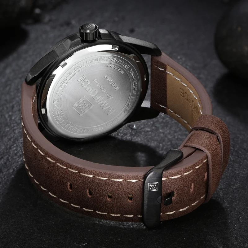 NAVIFORCE Top Brand Luxury Military Quartz Watch Men Casual Waterproof Leather Sport Wristwatch Mens Watches Relogio Masculino | Наручные