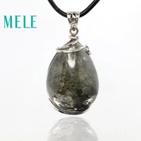 mele natural green ghost phantom garden crystal pendants for women and man22x31mm water drop shape with beautiful landscape