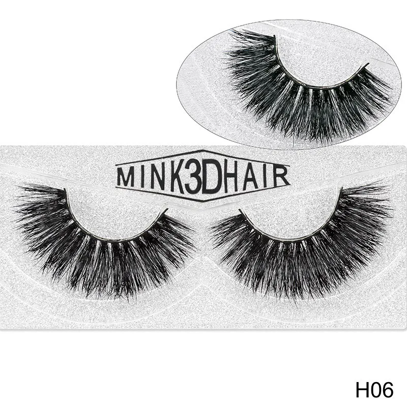 H06 DYSILK 3D норковые ресницы естественные длинные норковые ресницы Роскошные Полные полосы ресницы Многоразовые Накладные Ресницы Cilios - Цвет: H06