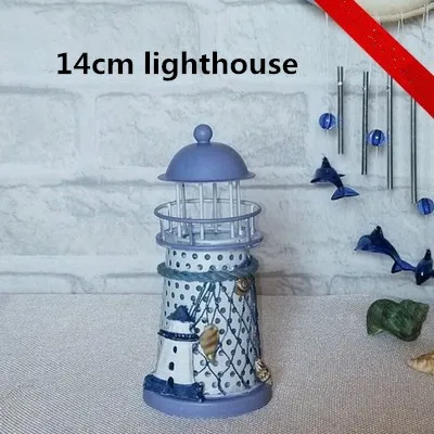 14cm lighthouse 14,19 см кованый маяк, Zakka Средиземноморский стиль подсвечники морской свадебный декоративный подсвечник для дома ремесла - Цвет: 14cm lighthouse