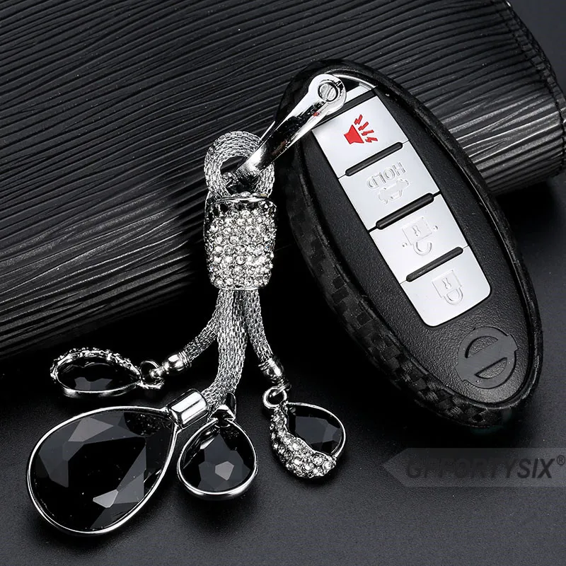 Чехол для автомобильного ключа из углеродного волокна брелок ключей Nissan Qashqai J10 J11